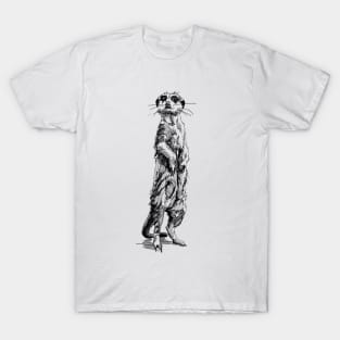 Meerkat Ink Drawing T-Shirt